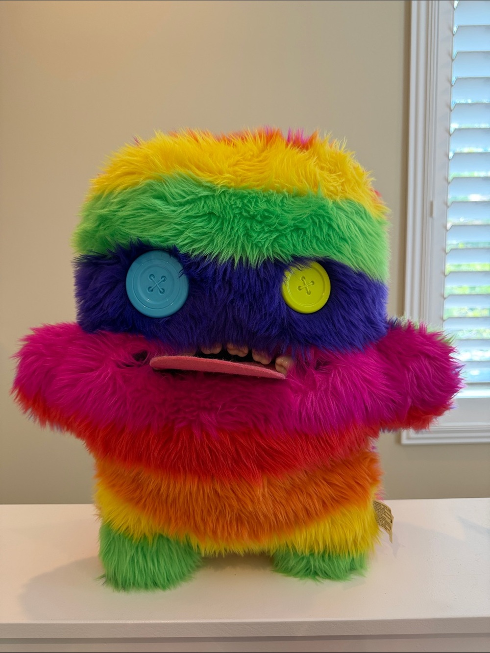 NWT 18” Zuru Bigg Fuggs Fuggler Plush - STRIPEY RAINBOW MONSTER OOGAH BOOGAH